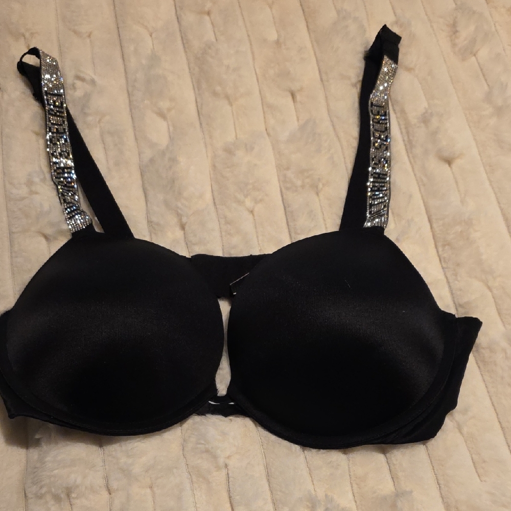 Victoria's Secret Black Bra with Sparkling Straps
